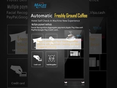 ম্যাকাস বাণিজ্যিক মেঝে স্থায়ী কফি মেশিন স্বয়ংক্রিয় পরিষ্কার এবং Bean Hopper পর্যবেক্ষণ সঙ্গে